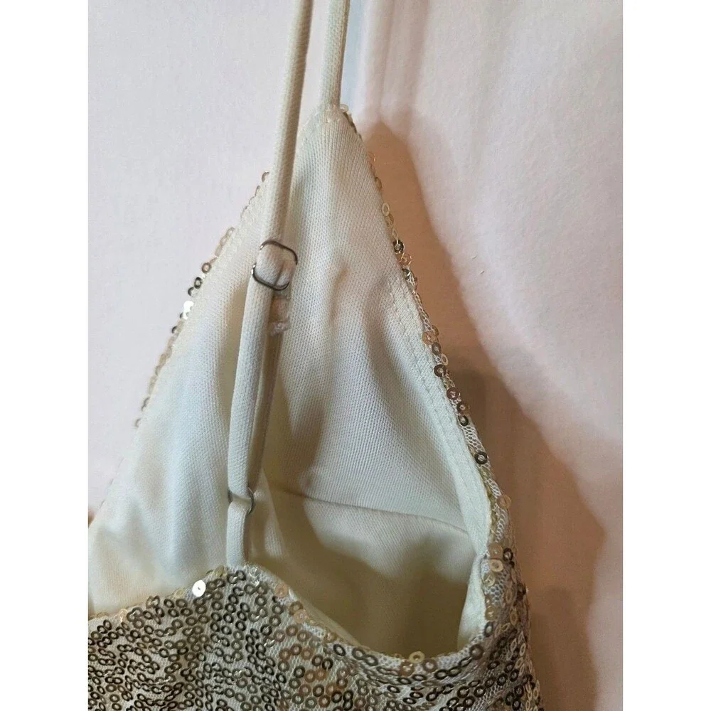 Lucy In The Sky Gold Sequin V-Neck Mini Dress Homecoming Party Coquette Size XS